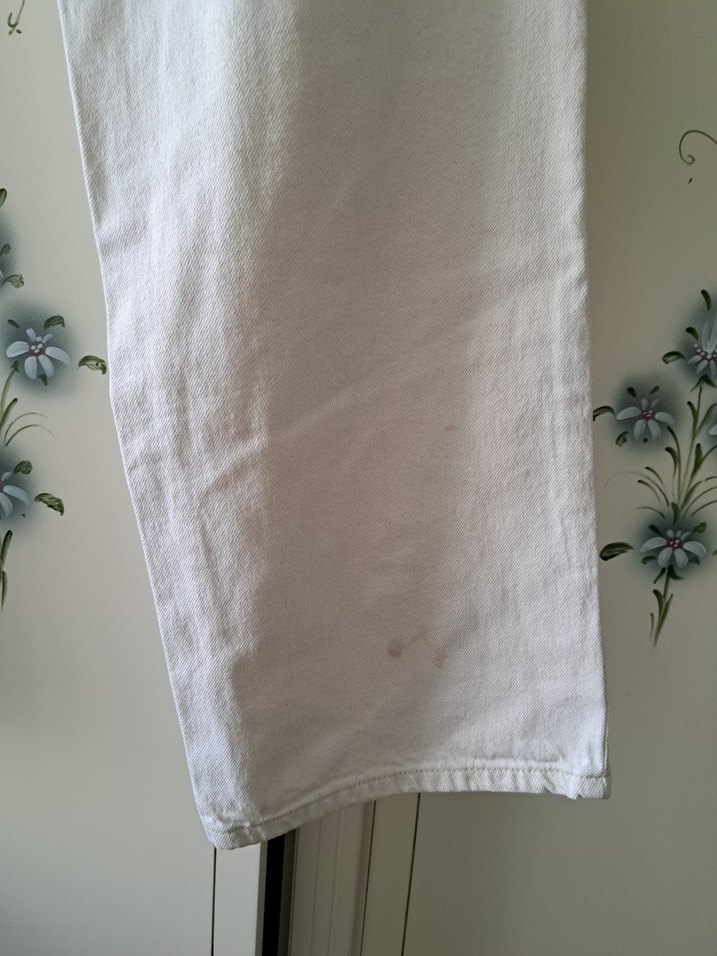 Kadın Beyaz Pamuklu Rahat Kesim Kumaş Pantolon - Görsel 4