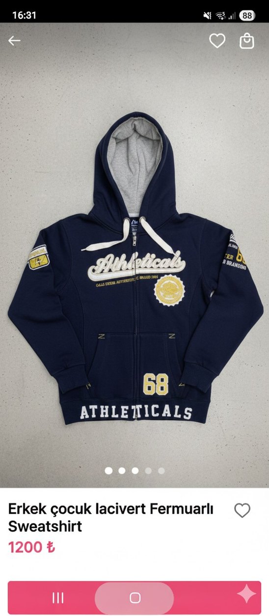 Erkek çocuk lacivert Fermuarlı Sweatshirt - Görsel 2