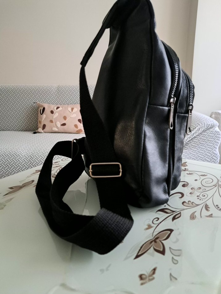 Siyah Deri Kadın Bel Çantası - Görsel 3