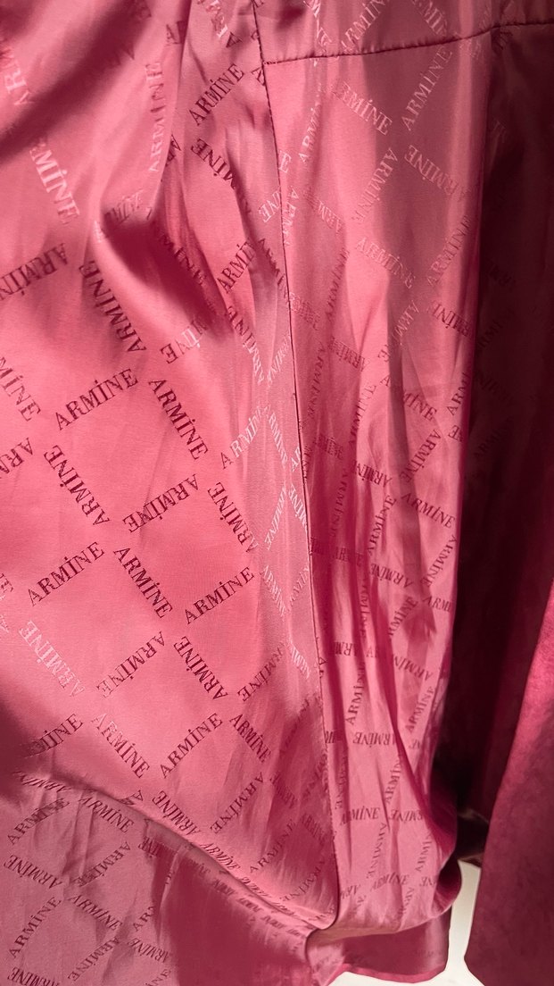 Bordo Süet Düğmeli Uzun Hamile Kabanı - Görsel 5