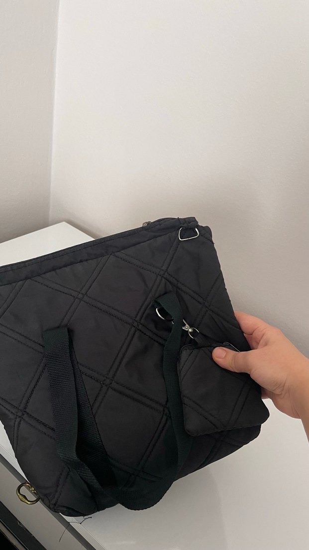 Siyah Fermuarlı Kadın Günlük Çanta - Görsel 4