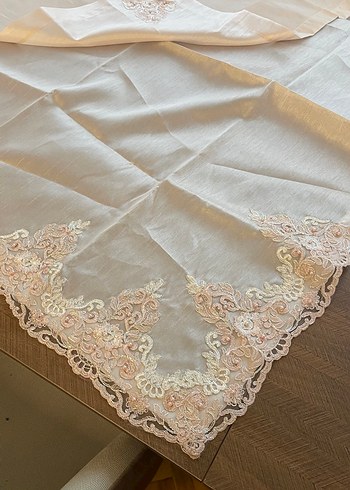 İşlemeli Açık pembe bohça - Görsel 3