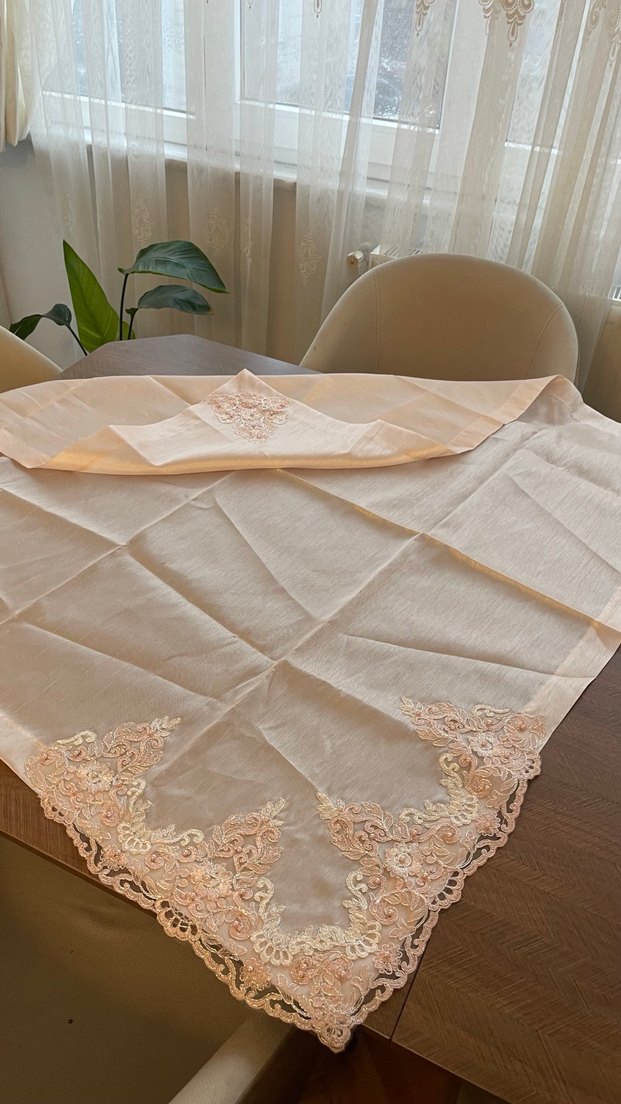 İşlemeli Açık pembe bohça - Görsel 4