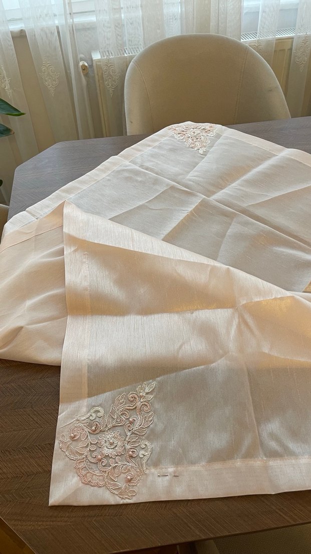 İşlemeli Açık pembe bohça - Görsel 2