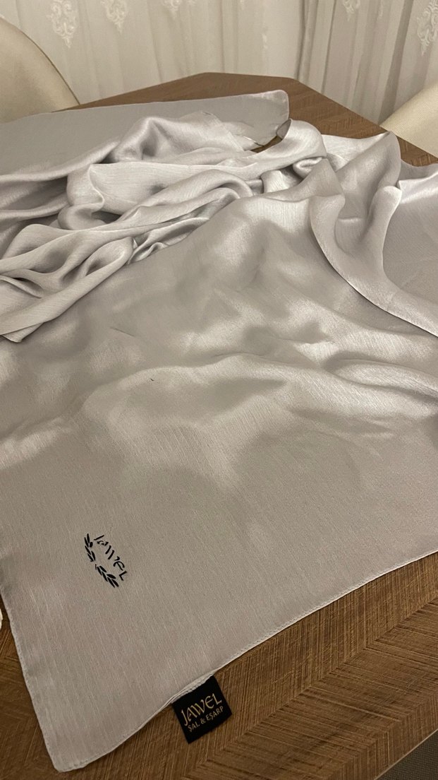 Bej Gri Keten Kadın Şal - Görsel 5