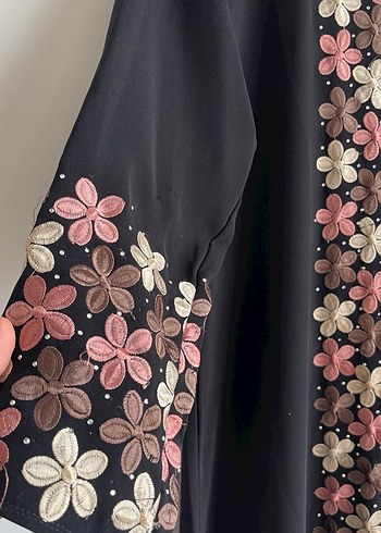 Nakışlı Siyah Uzun Kadın Elbise - Görsel 2