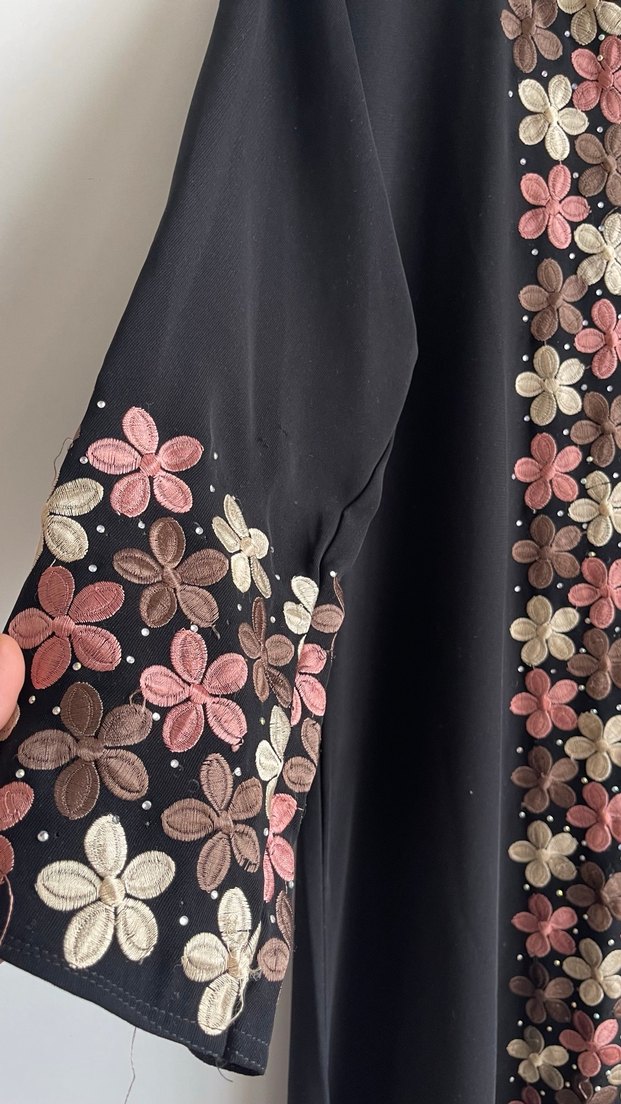 Nakışlı Siyah Uzun Kadın Elbise - Görsel 2