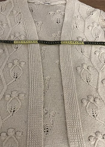 Nakışlı Krem Rengi Bohem Hırka - Görsel 5