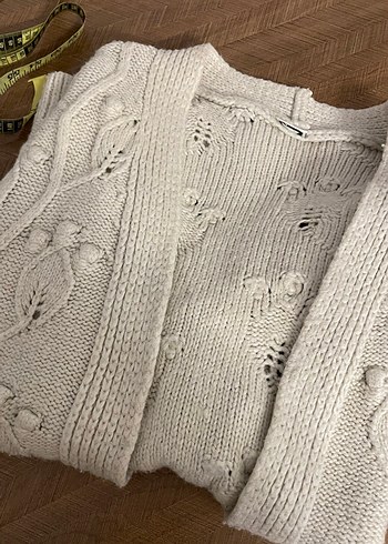 Nakışlı Krem Rengi Bohem Hırka - Görsel 7