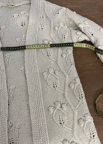 Nakışlı Krem Rengi Bohem Hırka - Görsel 4