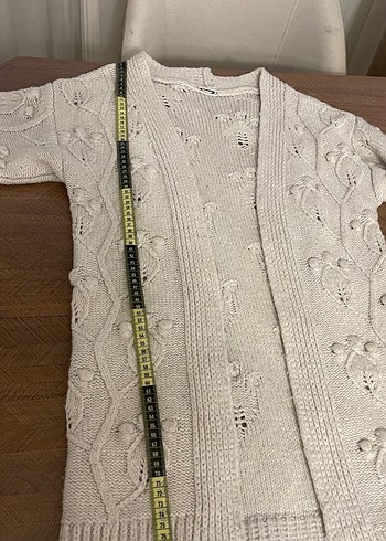 Nakışlı Krem Rengi Bohem Hırka - Görsel 6