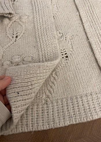 Nakışlı Krem Rengi Bohem Hırka - Görsel 2