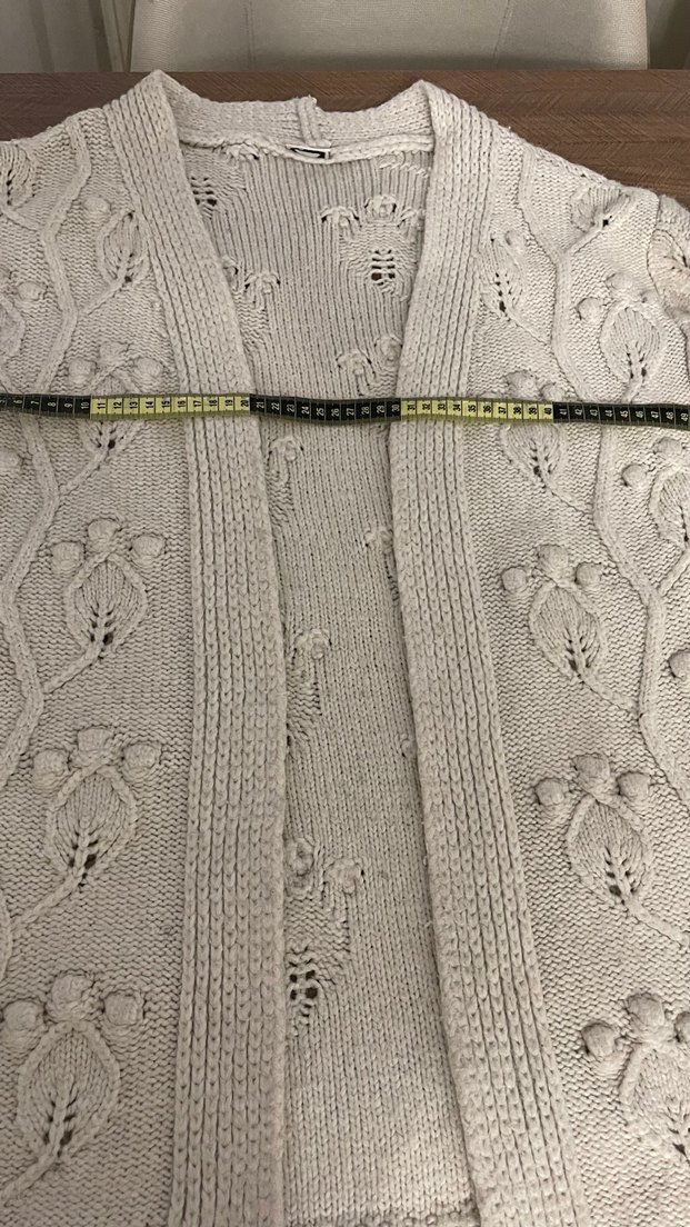 Nakışlı Krem Rengi Bohem Hırka - Görsel 5