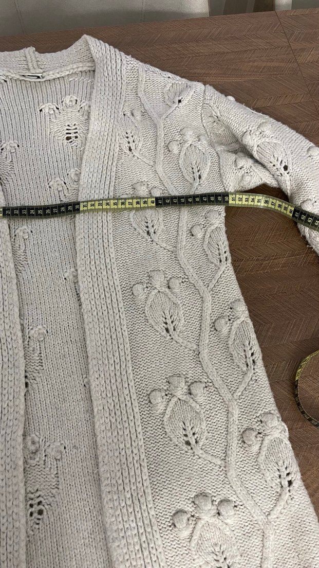 Nakışlı Krem Rengi Bohem Hırka - Görsel 4