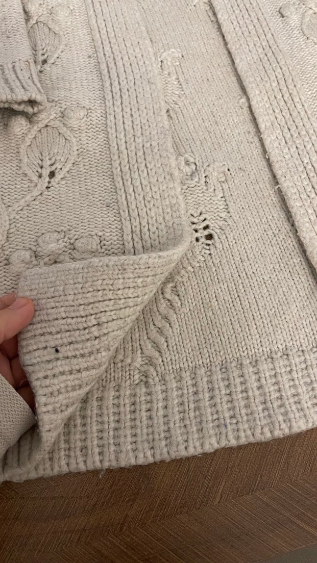 Nakışlı Krem Rengi Bohem Hırka - Görsel 2