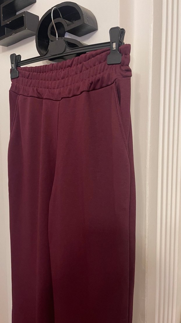 Unisex Bordo Eşofman Altı - Görsel 3