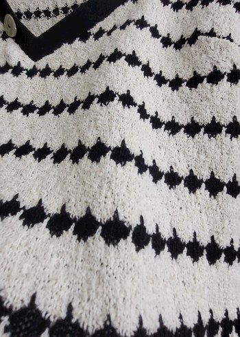 Zebra Desenli V Yakalı Triko Takım - Görsel 3