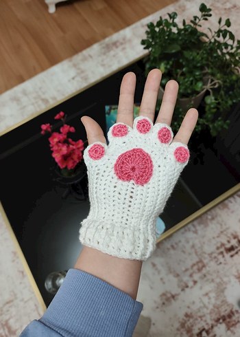 Bohem Tarzı Beyaz Örgü Eldivenler - Görsel 3