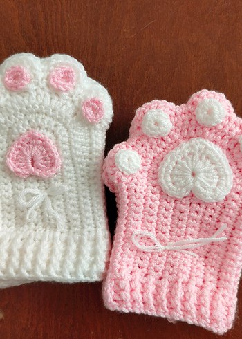 Bohem Tarzı Beyaz Örgü Eldivenler - Görsel 2