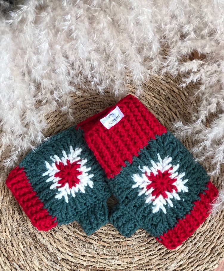 Bohem Tarzı Beyaz Örgü Eldivenler - Görsel 5