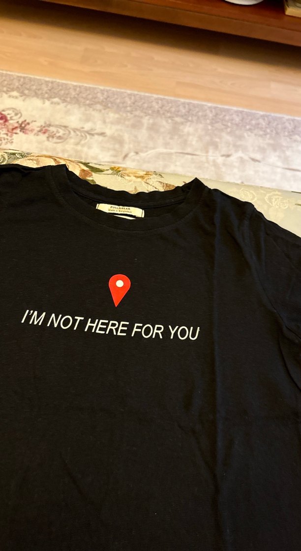 Siyah Baskılı Tişörtü, Kısa Kollu - Görsel 2