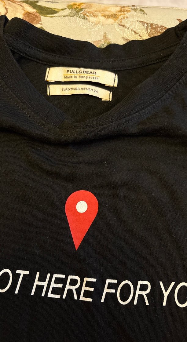 Siyah Baskılı Tişörtü, Kısa Kollu - Görsel 4