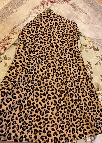Leopar Desenli Kadın Mini Elbise - Görsel 4