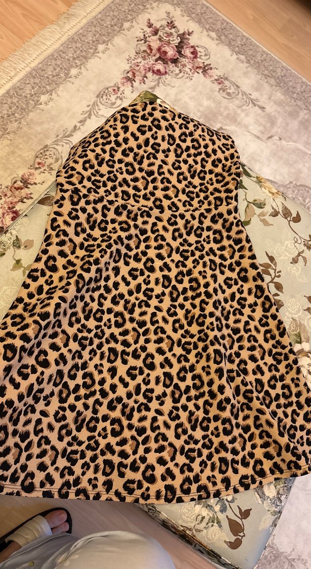 Leopar Desenli Kadın Mini Elbise - Görsel 4