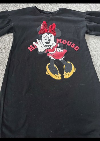 Kız Çocuk Siyah Minnie Mouse Baskılı Gömlek - Görsel 3