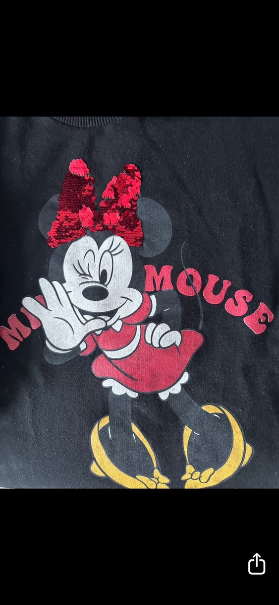 Kız Çocuk Siyah Minnie Mouse Baskılı Gömlek - Görsel 4