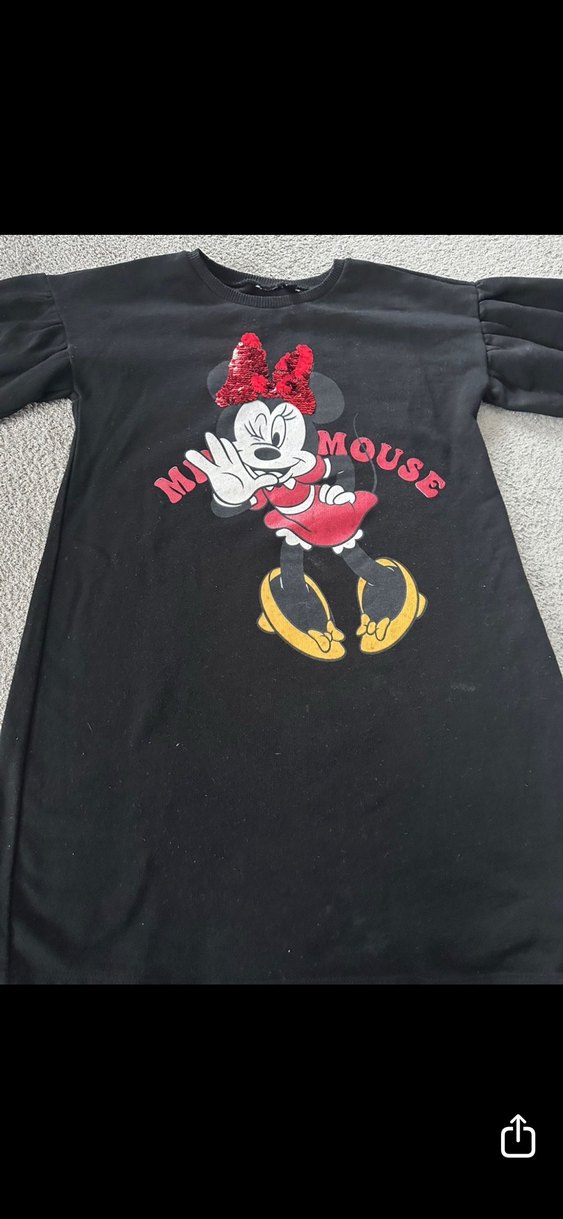 Kız Çocuk Siyah Minnie Mouse Baskılı Gömlek - Görsel 3