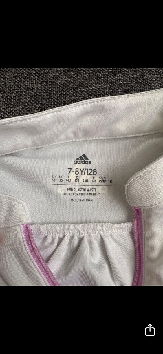 Adidas Beyaz Kısa Kollu Yüksek Yaka Tişört - Görsel 3