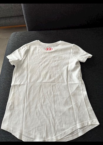 Baskılı Beyaz kız çocuk thsirt, Kısa Kollu, Rahat Kesim - Görsel 2