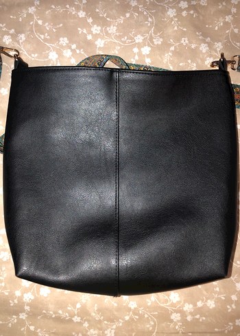 Bohem Siyah Deri Kadın Çanta - Görsel 8