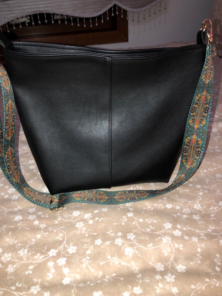 Bohem Siyah Deri Kadın Çanta - Görsel 4