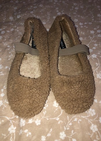 Fambella Bej Kürklü Peluş Kadın Günlük Ev Babeti - Görsel 5