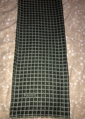 Poloist Flamlı Keten Eşarp Haki - Görsel 3