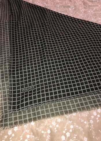 Poloist Flamlı Keten Eşarp Haki - Görsel 4