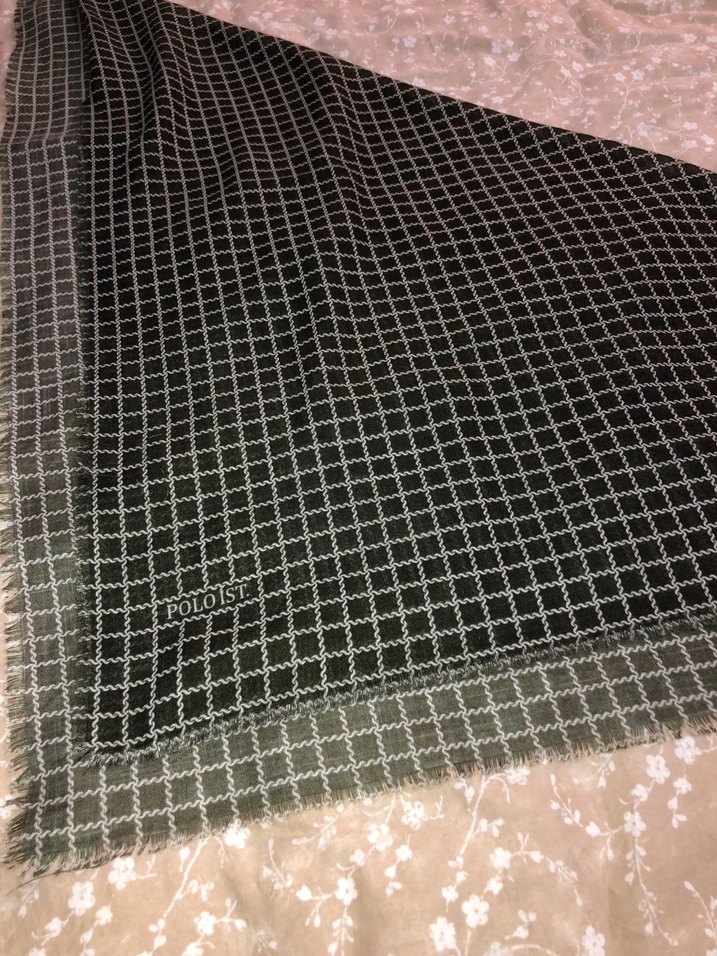 Poloist Flamlı Keten Eşarp Haki - Görsel 4