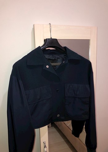 Pull&Bear Navy Kadın Lacivert Bomber Ceket - Görsel 6