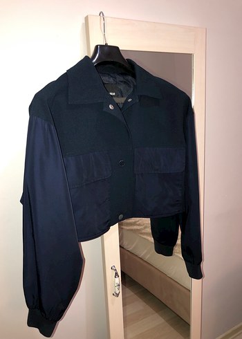 Pull&Bear Navy Kadın Lacivert Bomber Ceket - Görsel 2