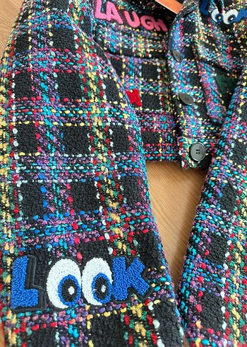 Nakışlı Çok Renkli Kız Çocuk Ceket - Görsel 4