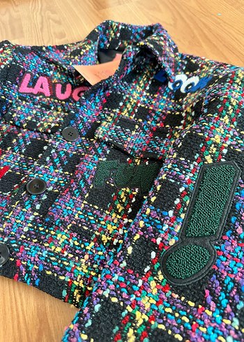 Nakışlı Çok Renkli Kız Çocuk Ceket - Görsel 5