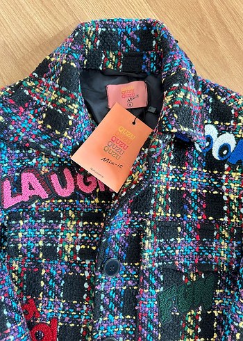 Nakışlı Çok Renkli Kız Çocuk Ceket - Görsel 6