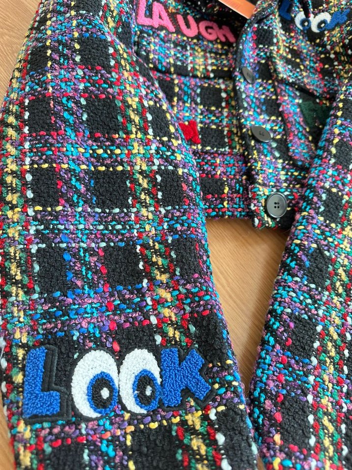 Nakışlı Çok Renkli Kız Çocuk Ceket - Görsel 4