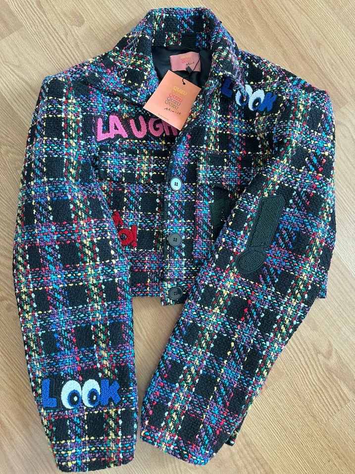 Nakışlı Çok Renkli Kız Çocuk Ceket - Görsel 3