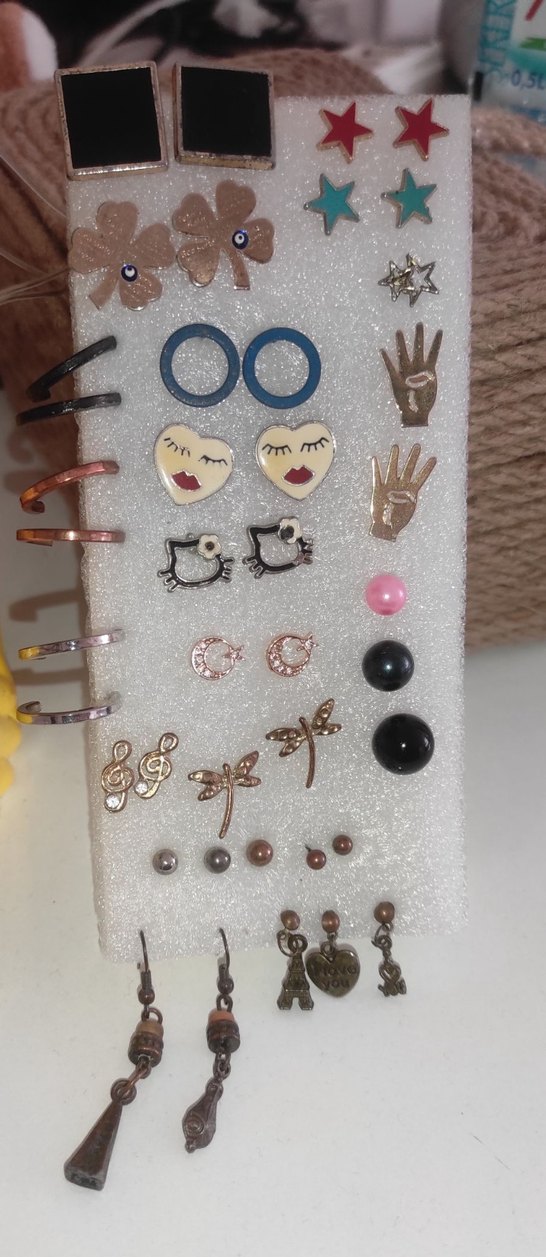 Kadın Çoklu Mini Nakışlı Küpe Seti - Görsel 3