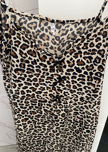Leopar Desenli Mini Elbise - Görsel 6
