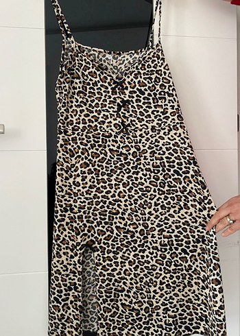 Leopar Desenli Mini Elbise - Görsel 4