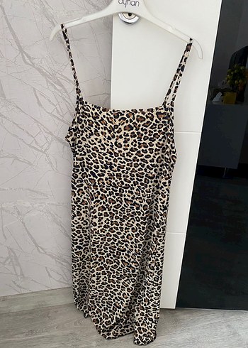 Leopar Desenli Mini Elbise - Görsel 3